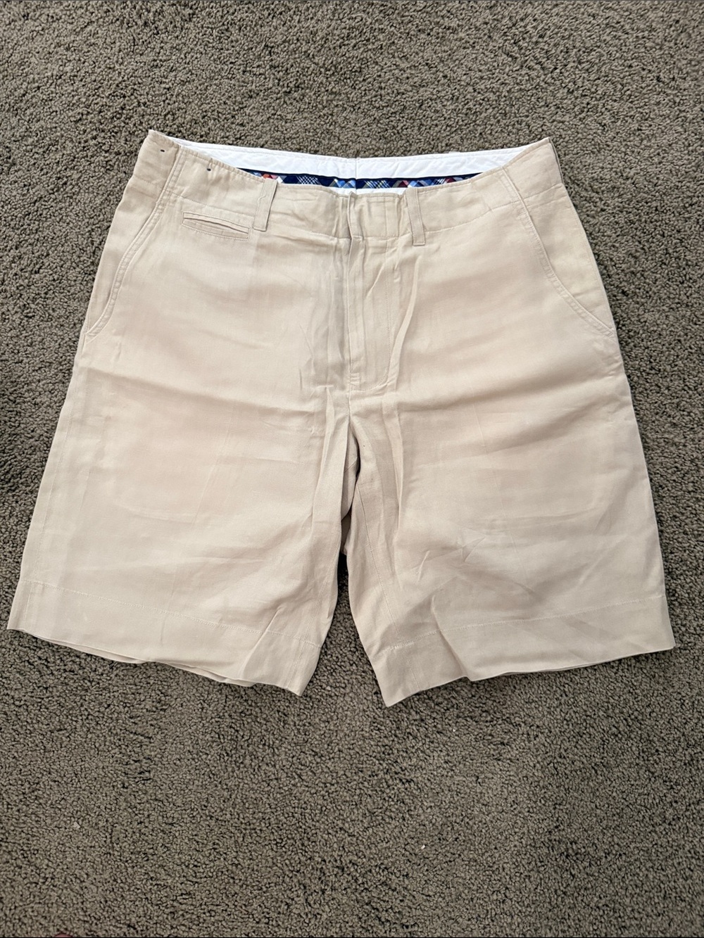 Vintage Polo Ralph Lauren Men's Classic Beige Linen Silk Shorts - 34